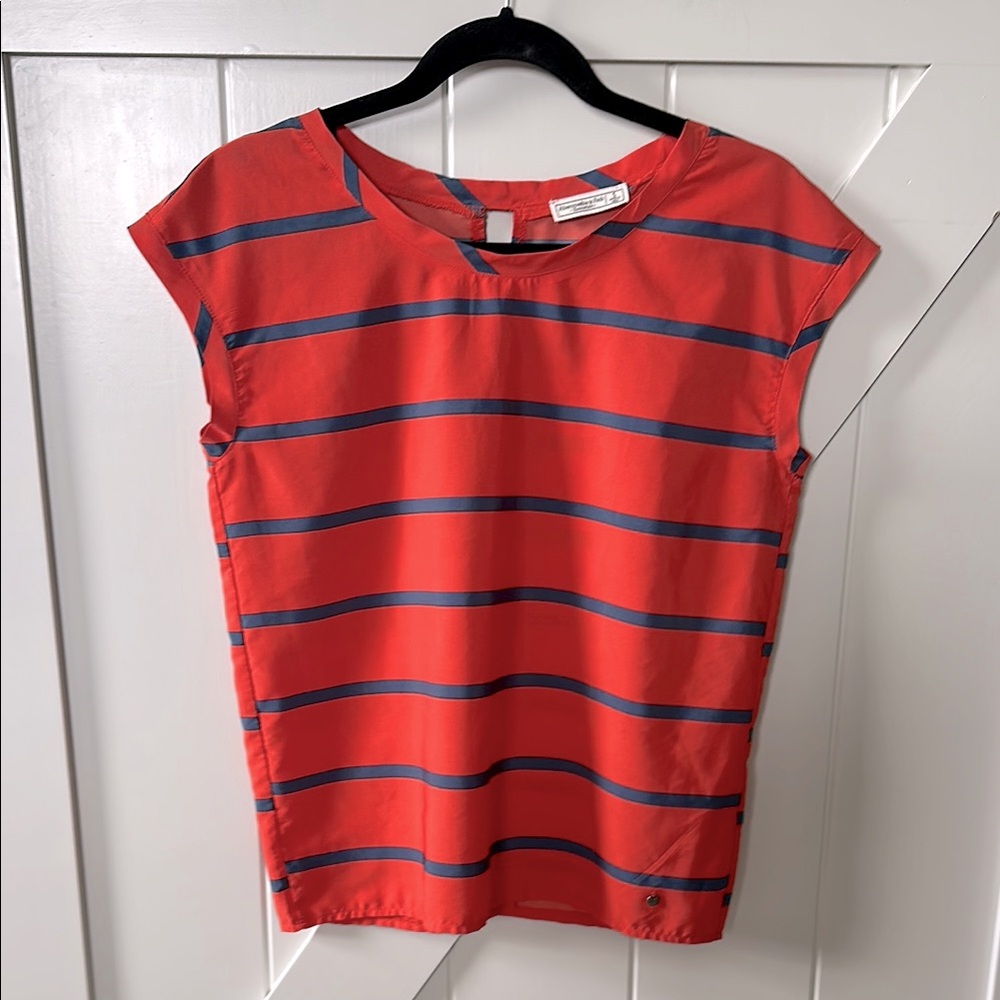 Tangerine and Navy Abercrombie Top